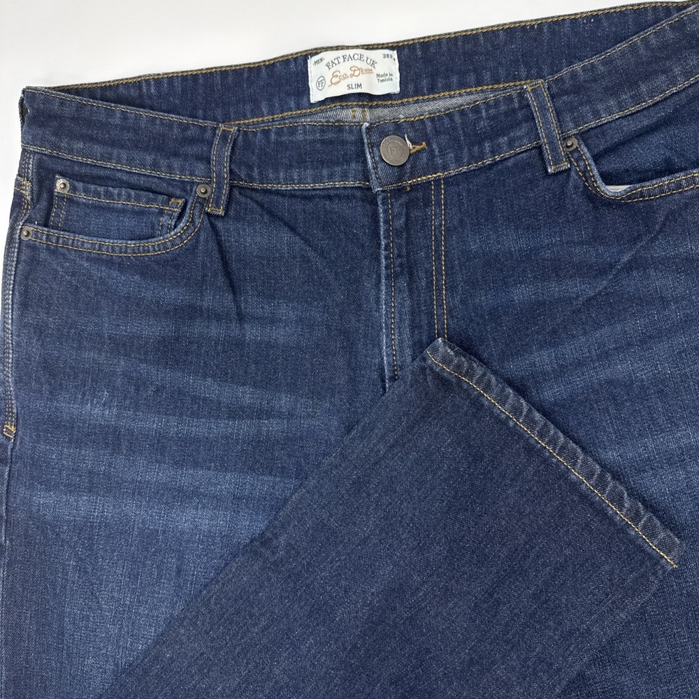 Fat Face UK Men's Jeans Size 38x30‎ Slim Fit Blue Denim Elastane Classic